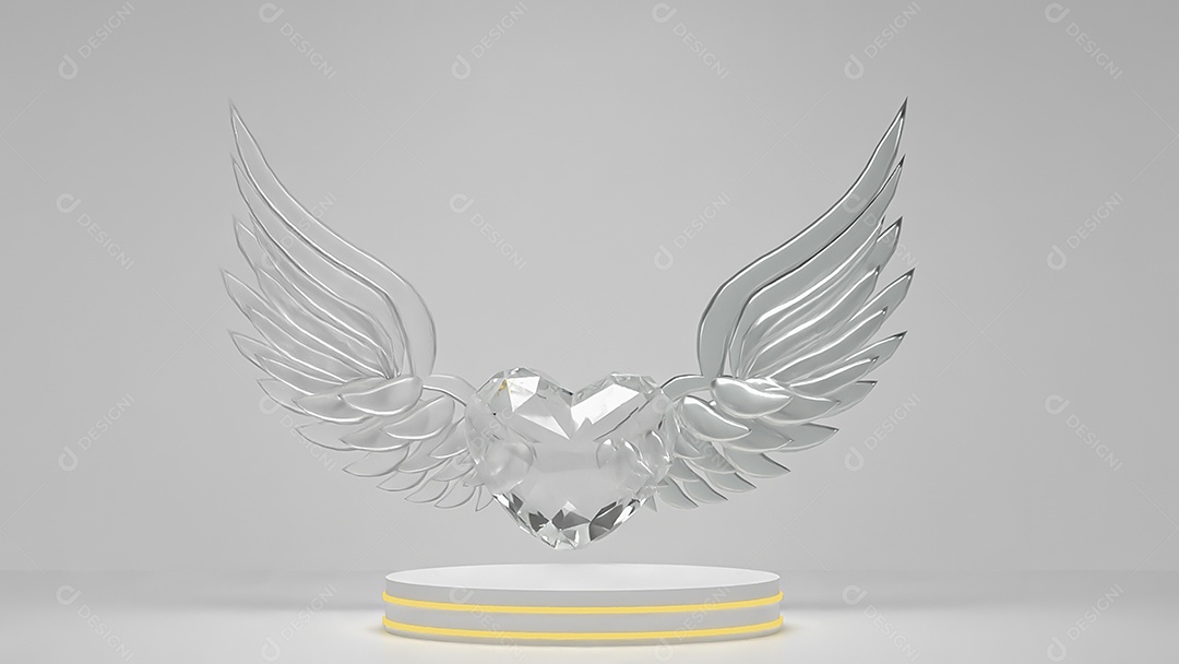 Fundo vazio e exibição de coração de suporte 3d ou prateleira com estúdio para exibição