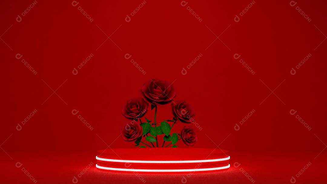 Fundo vazio e exibição de coração de suporte 3d ou prateleira com estúdio para exibição