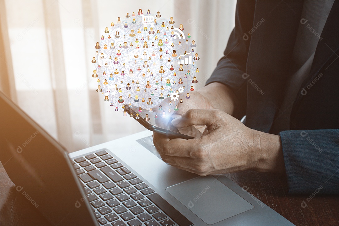 Tecnologia de aplicativo de conexão de internet global de negócios