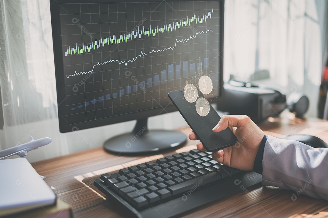 Negociação comercial de moedas criptográficas Bitcoin Trocas Investir Metaverso ações