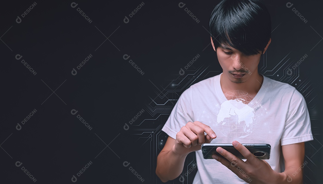 Conceito de inicialização com negócios de ícone e conexão de rede no metaverso