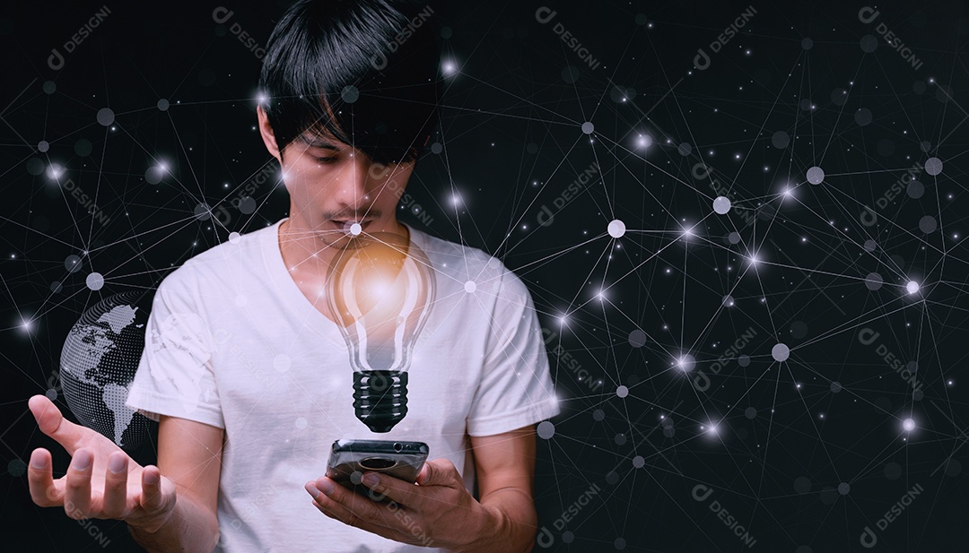 Conceito de inicialização com negócios de ícone e conexão de rede no metaverso