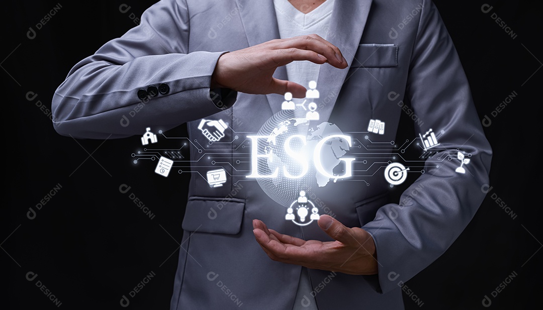 Conceito de investimento em estratégia de negócios de governança social ambiental ESG