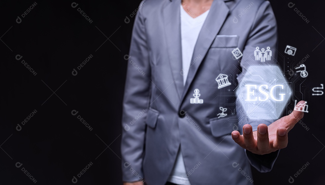 Conceito de investimento em estratégia de negócios de governança social ambiental ESG