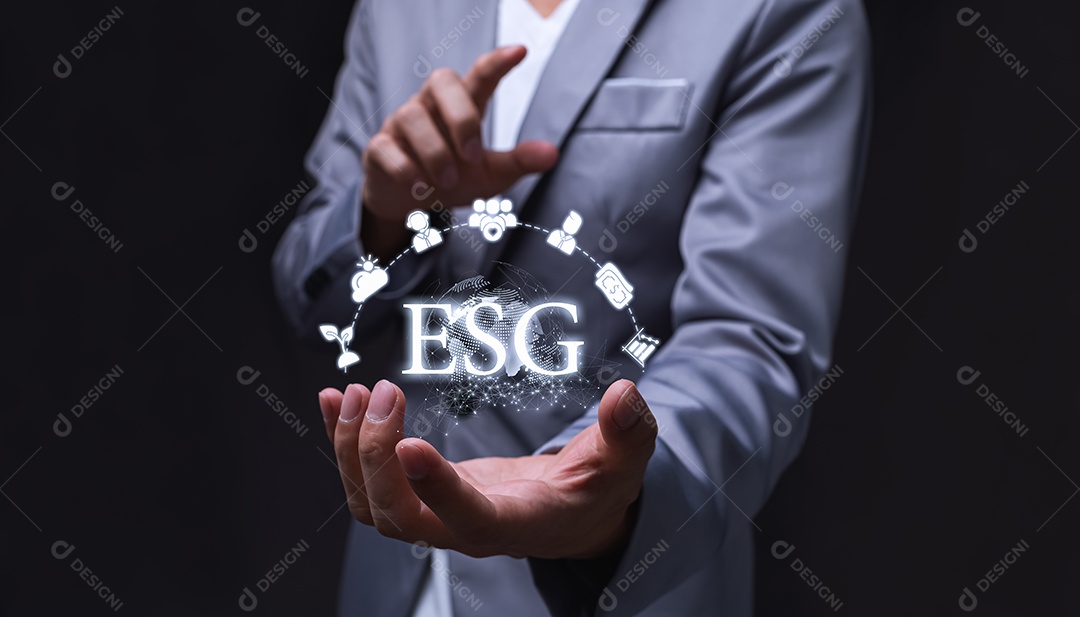 Conceito de investimento em estratégia de negócios de governança social ambiental ESG