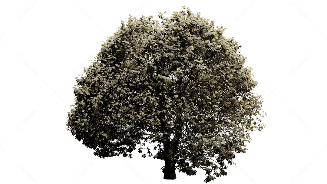 Cena de fundo de árvores 3D branca