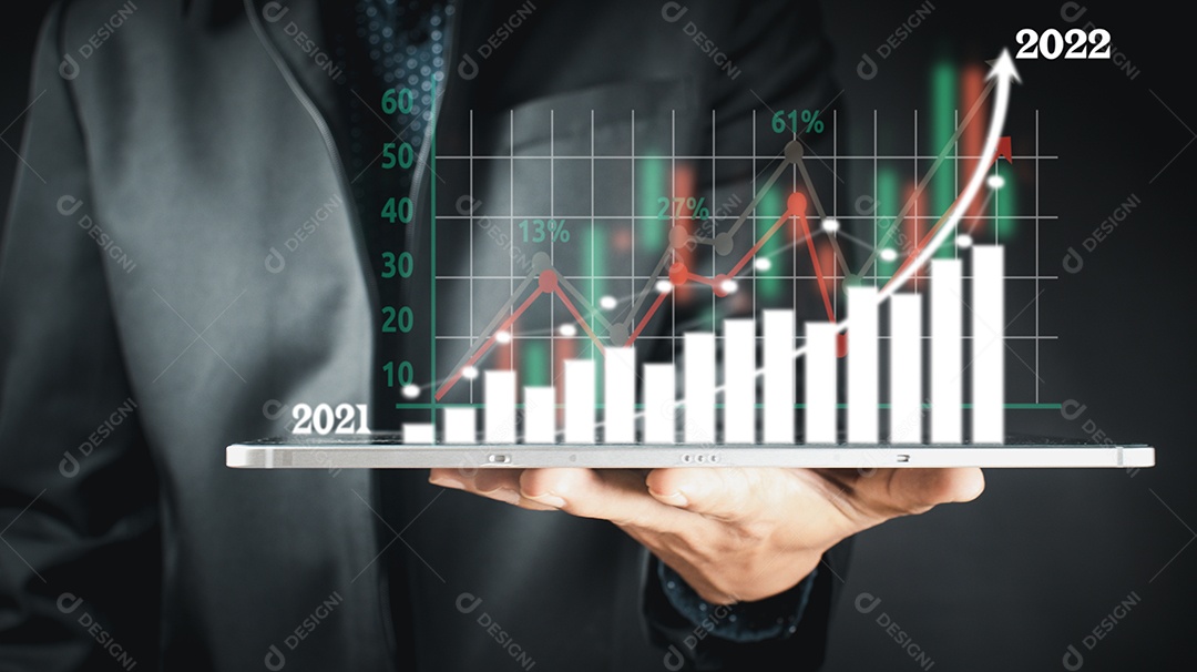 Tecnologia de finanças empresariais e conceito de investimento.