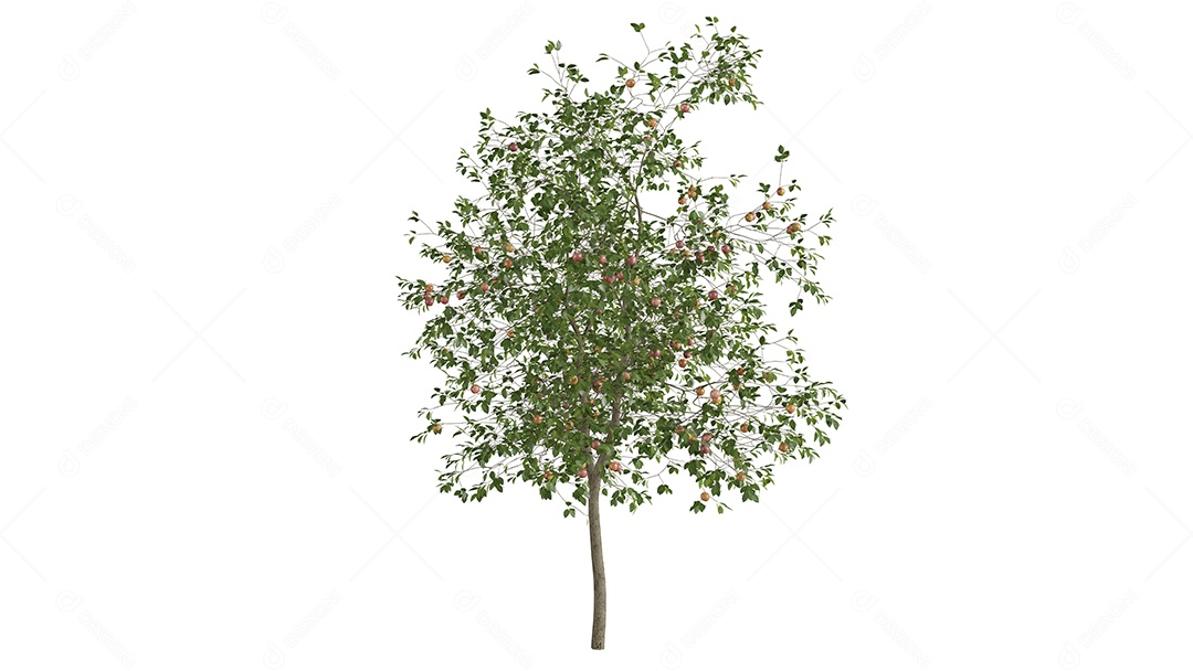 Cena de fundo de árvores 3D branca