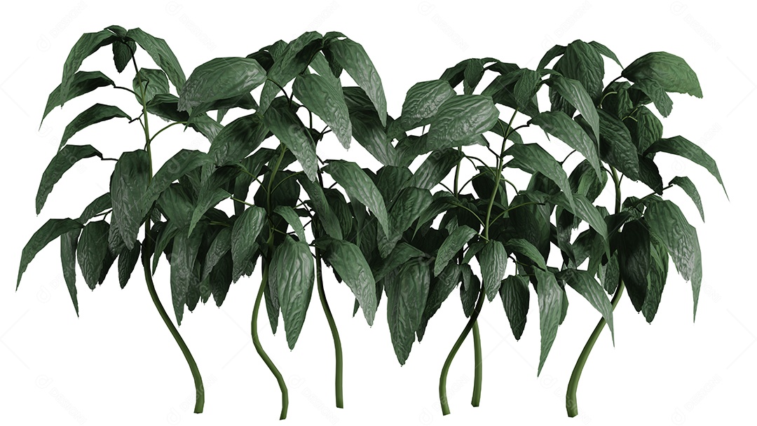 Cena de fundo de árvores 3D branca