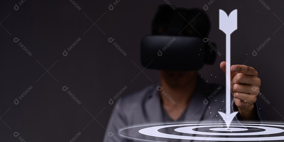 Metas de negócios metaverso e mundo digital rede online tecnologia dados inteligência artificial