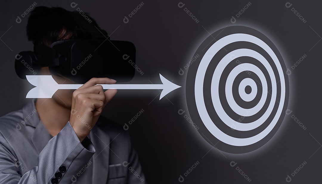 Metas de negócios metaverso e mundo digital rede online tecnologia dados inteligência artificial