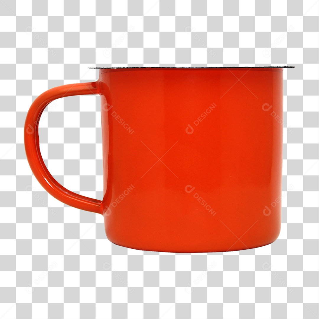 Caneca Vermelha de Metal PNG Transparente