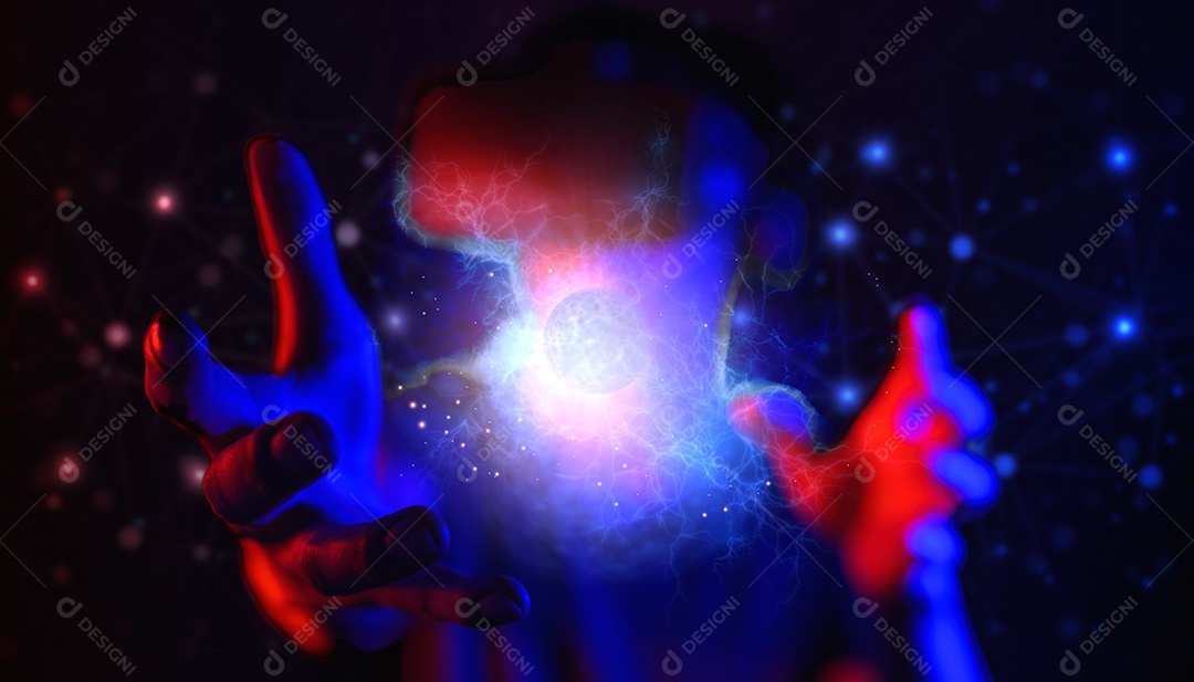 Óculos de realidade virtual. Realidade aumentada, jogo, conceito de tecnologia futura.