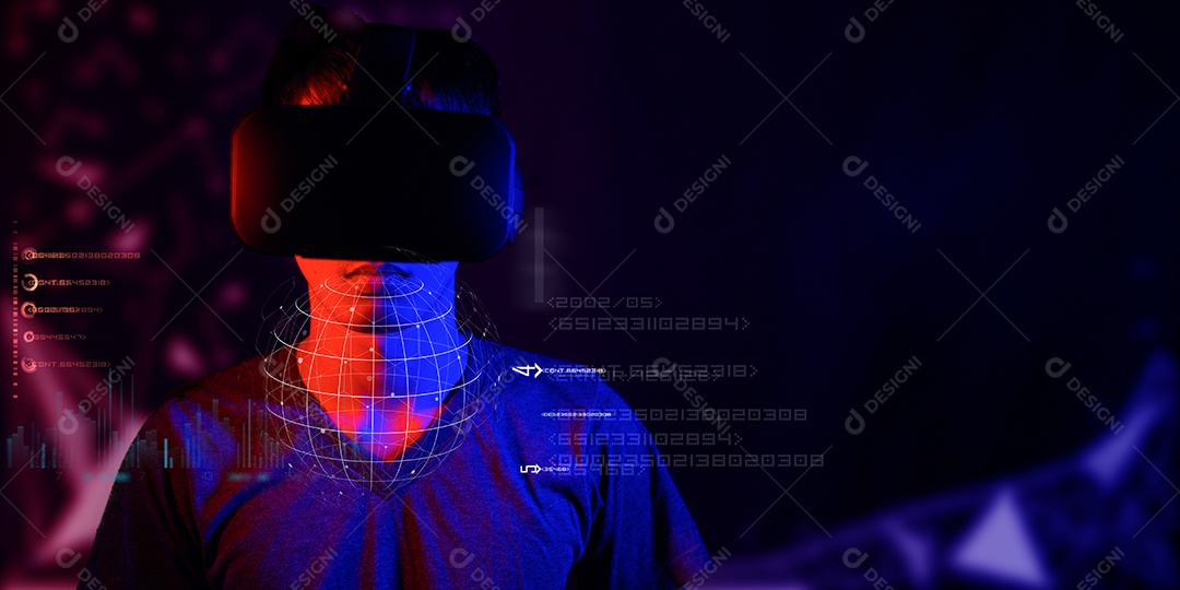 Óculos de realidade virtual. Realidade aumentada, jogo, conceito de tecnologia futura.