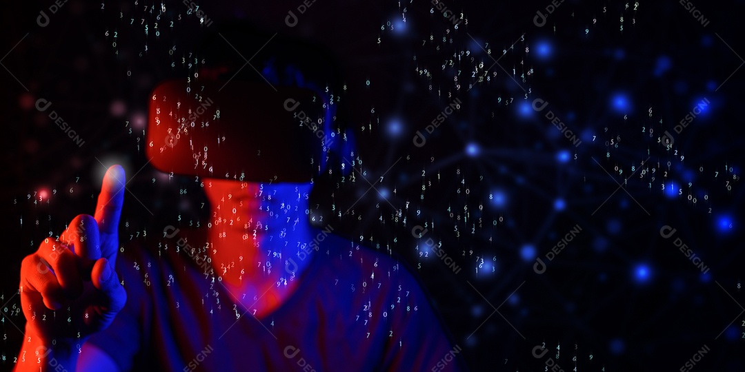 Óculos de realidade virtual. Realidade aumentada, jogo, conceito de tecnologia futura.