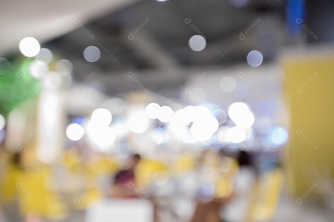 Circular abstract bokeh background of food court in supermarket/mall