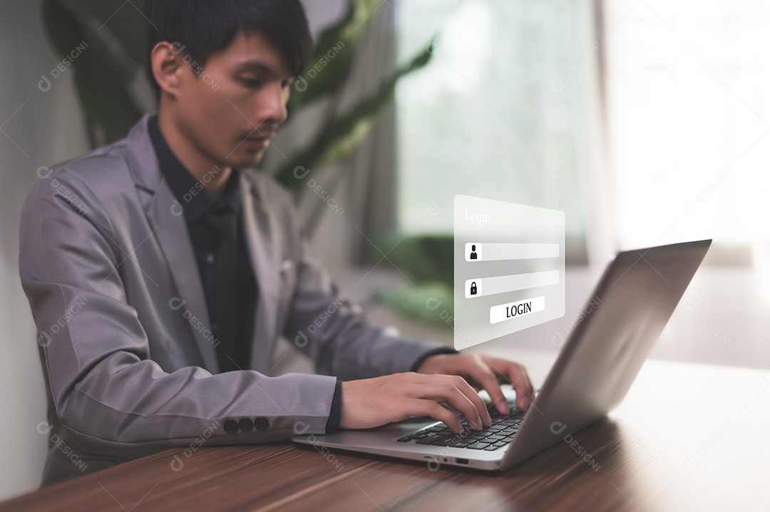 Faça login ou cadastre-se no sistema com o mundo digital online de proteção de segurança do metaverso.