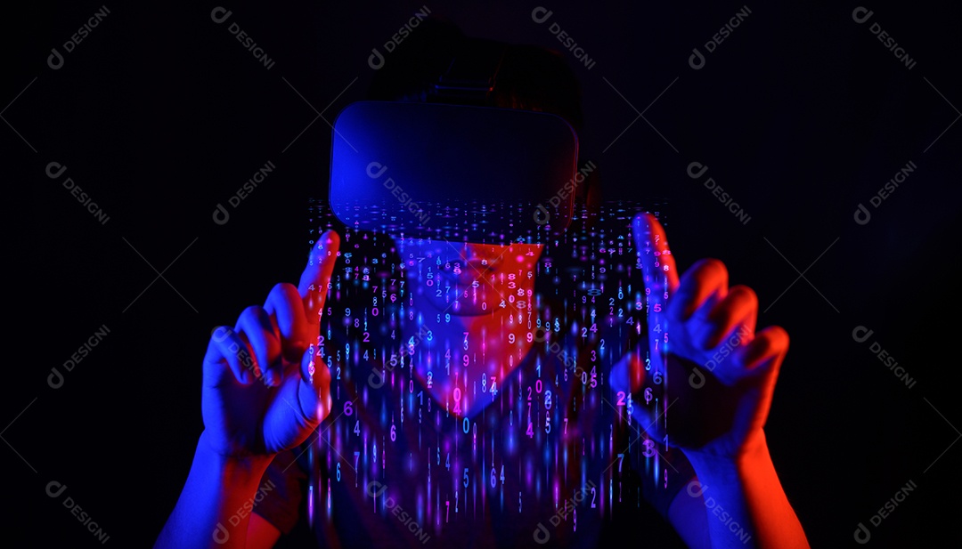 Óculos de realidade virtual. Realidade aumentada, jogo, conceito de tecnologia futura