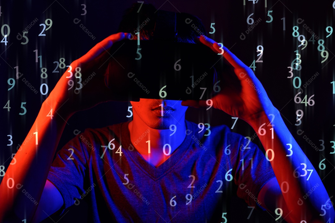 Óculos de realidade virtual. Realidade aumentada, jogo, conceito de tecnologia futura