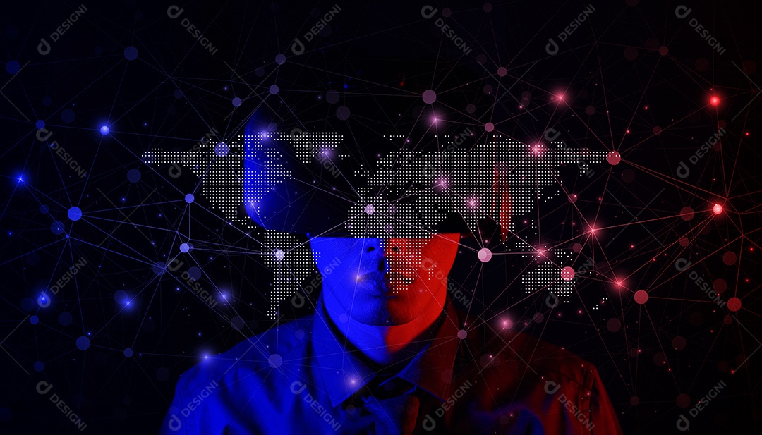 Óculos de realidade virtual. Realidade aumentada, jogo, conceito de tecnologia futura.