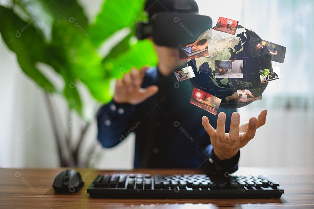 Crescimento econômico dos negócios na rede global de negócios. Serviço de rede social