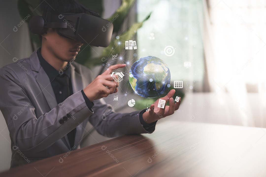 Crescimento econômico dos negócios na rede global de negócios. Serviço de rede social