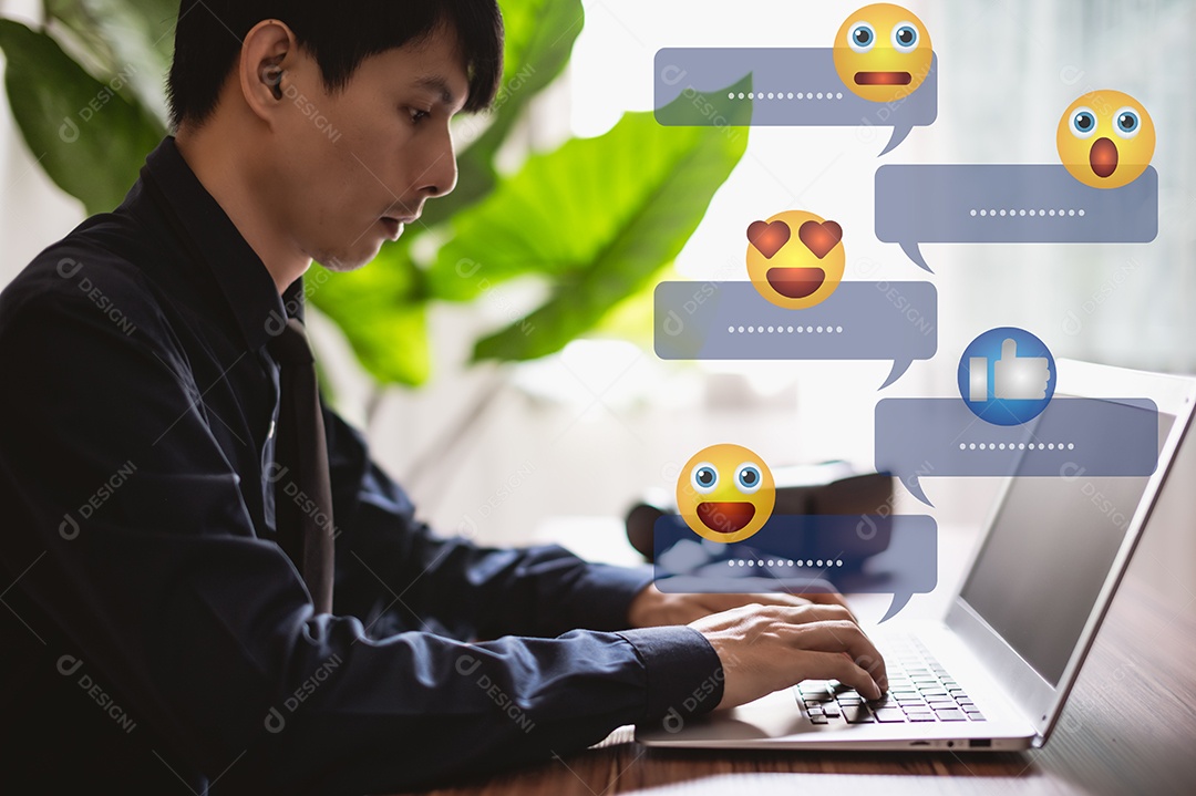 Ícone de emoção Mídia social e conceito on-line digital