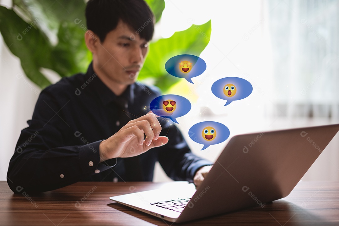 Ícone de emoção Mídia social e conceito on-line digital