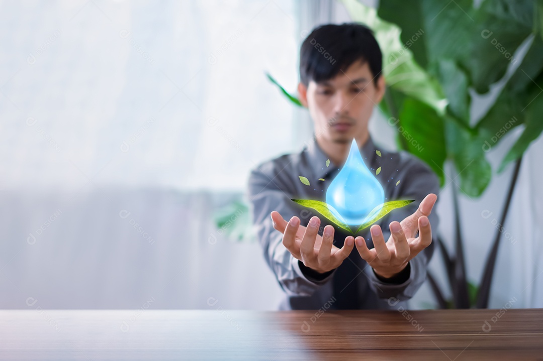 Dia Mundial da Água, salvando a campanha de qualidade da água e o conceito de proteção ambiental