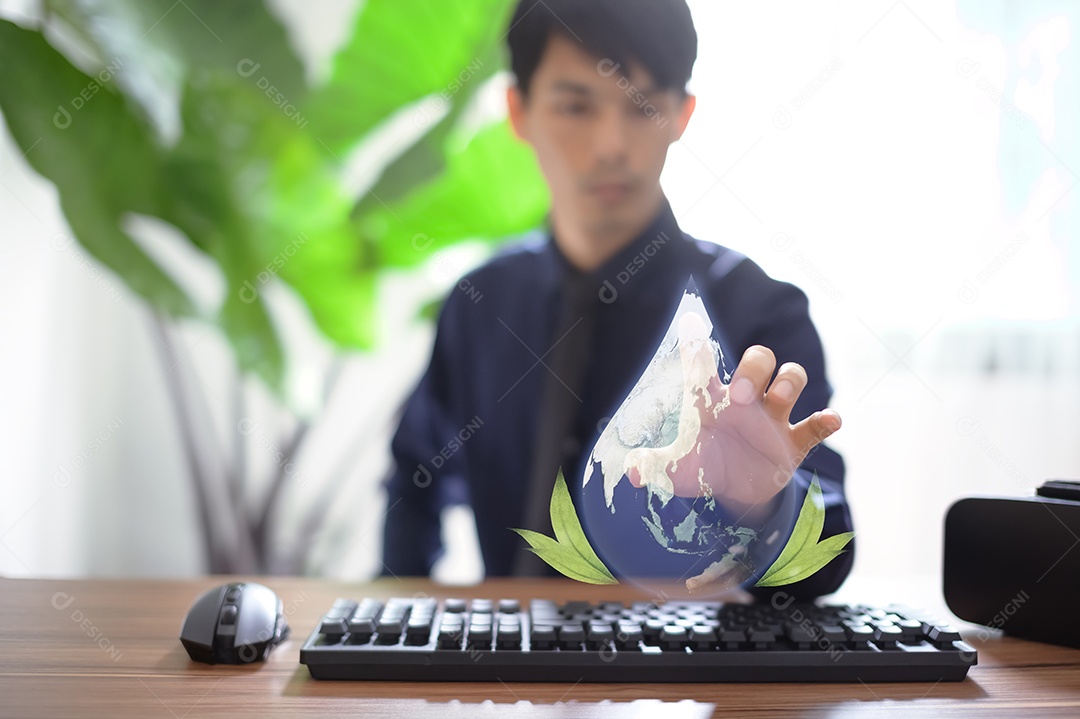 Dia Mundial da Água, salvando a campanha de qualidade da água e o conceito de proteção ambiental