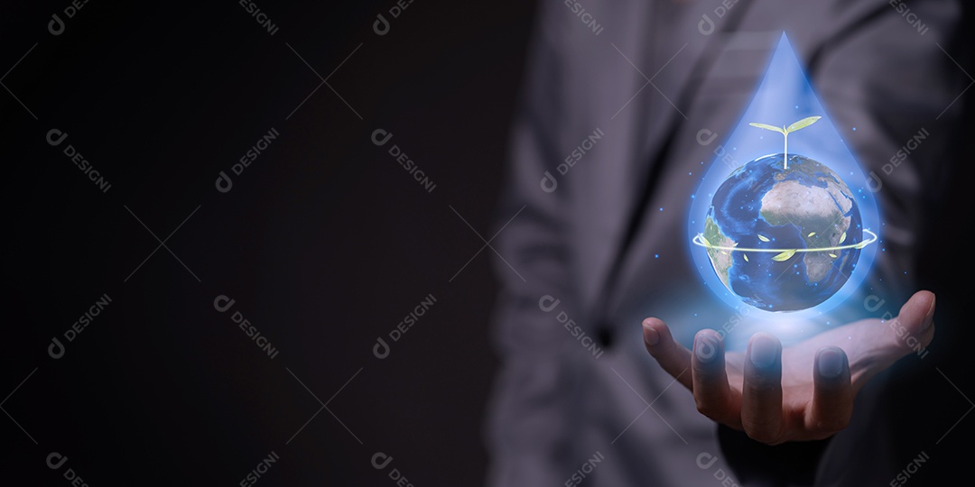 Dia Mundial da Água, salvando a campanha de qualidade da água e o conceito de proteção ambiental