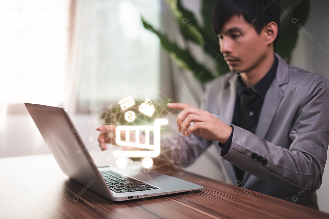 Comercialização e compra de produtos on-line, tecnologia de marketing de comércio