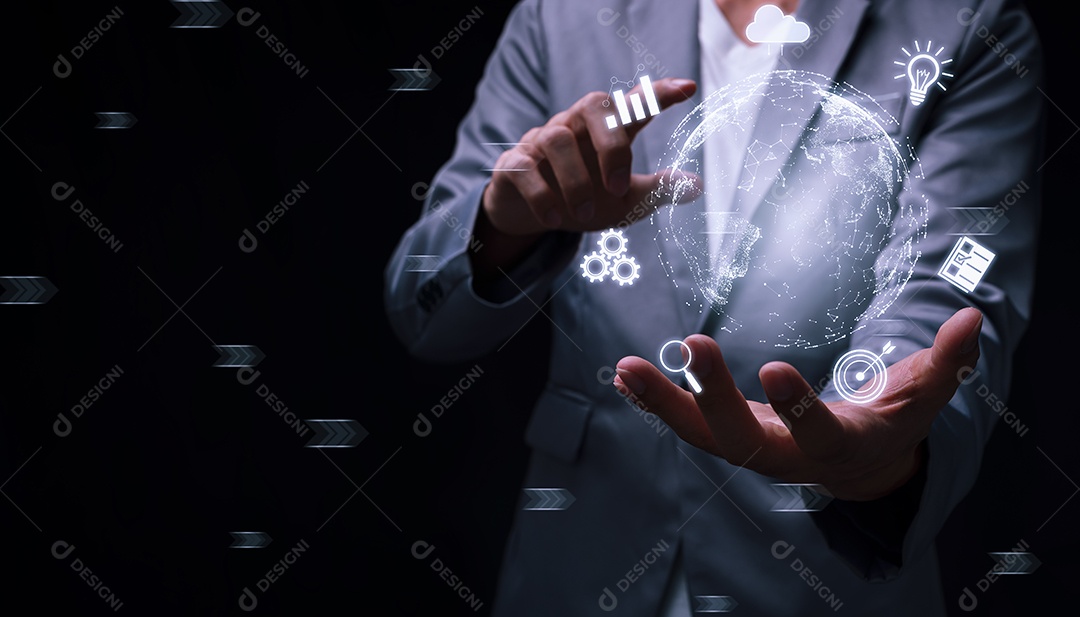 Metaverso digital de negócios, tecnologia de aplicativo de conexão de internet global