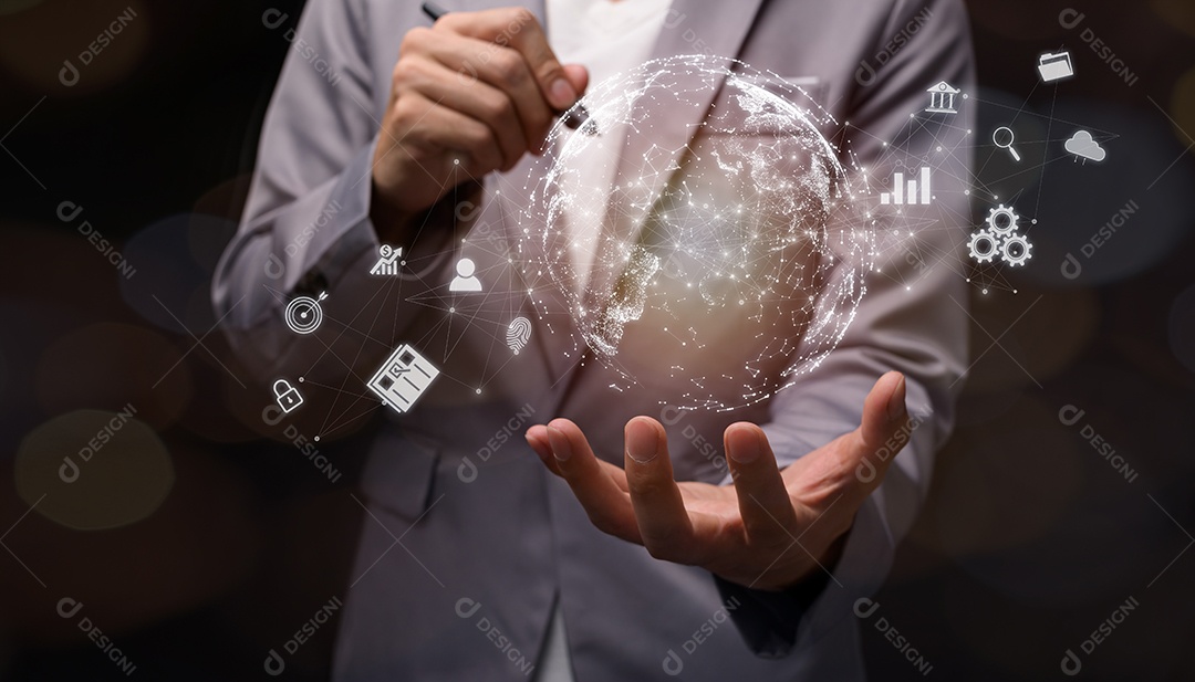 Metaverso digital de negócios, tecnologia de aplicativo de conexão de internet global