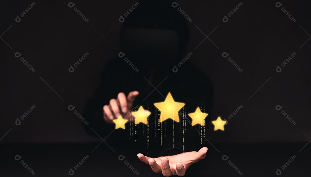 Feedback de satisfação da avaliação do cliente, o usuário avalia a experiência