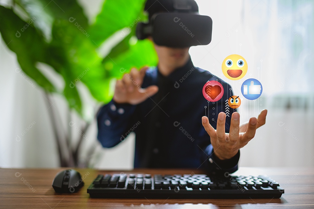 Ícone de emoção Mídia social e conceito on-line digital