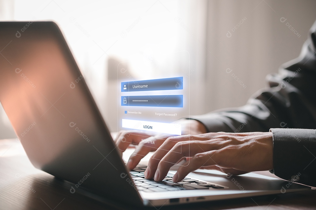 Faça login ou cadastre-se no sistema com o mundo digital online, sistema de proteção