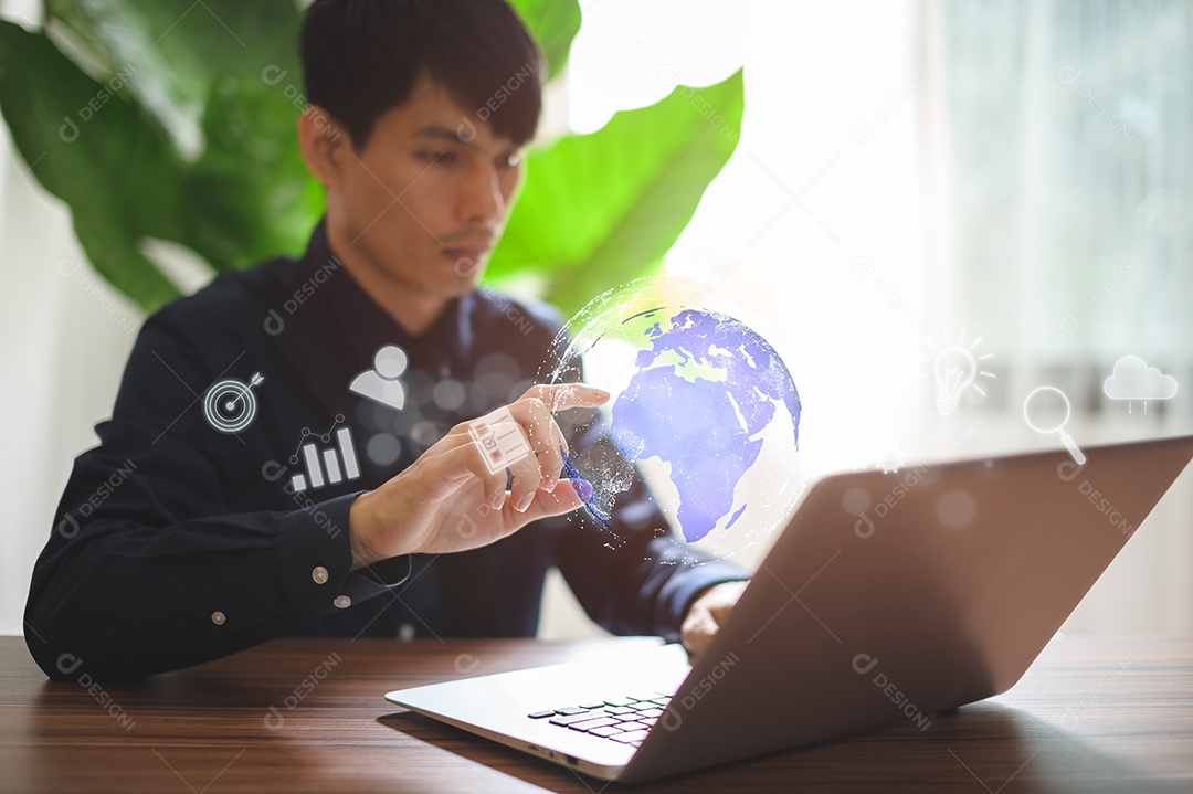 Metaverso digital de negócios, tecnologia de aplicativo de conexão de internet global