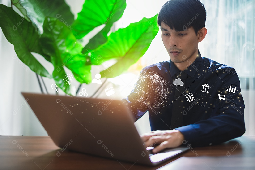 Metaverso digital de negócios, tecnologia de aplicativo de conexão de internet global