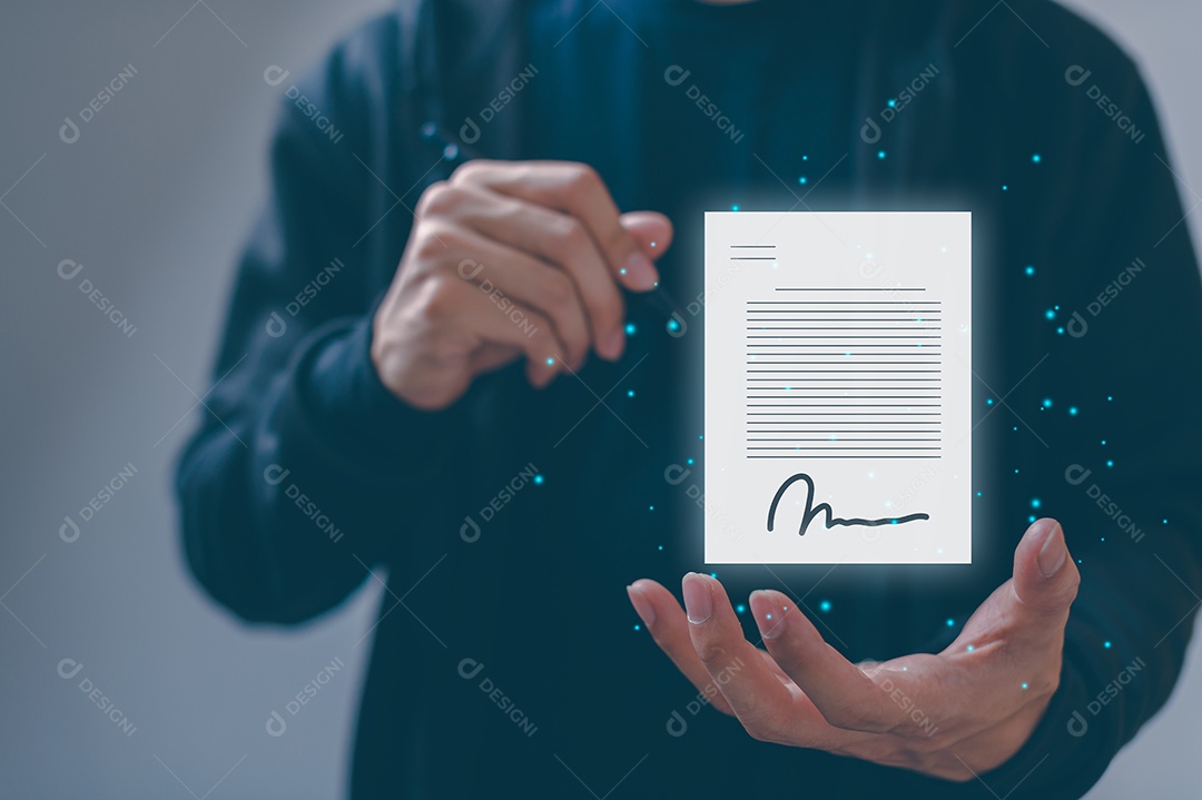 Assinatura eletrônica, gerenciamento de documentos, escritório sem papel, assinatura