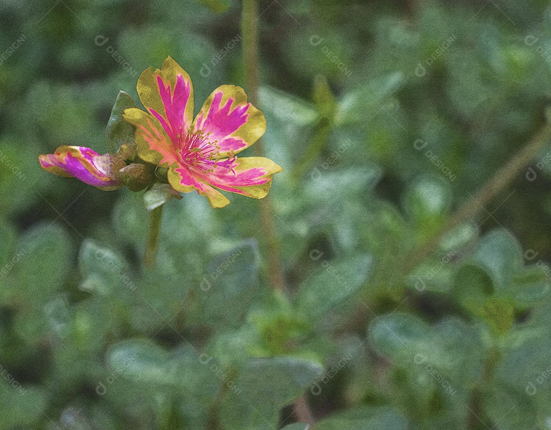 Flores em aquarela com folhas verdes. Elementos modernos para seu projeto. Pode ser usado em cartazes