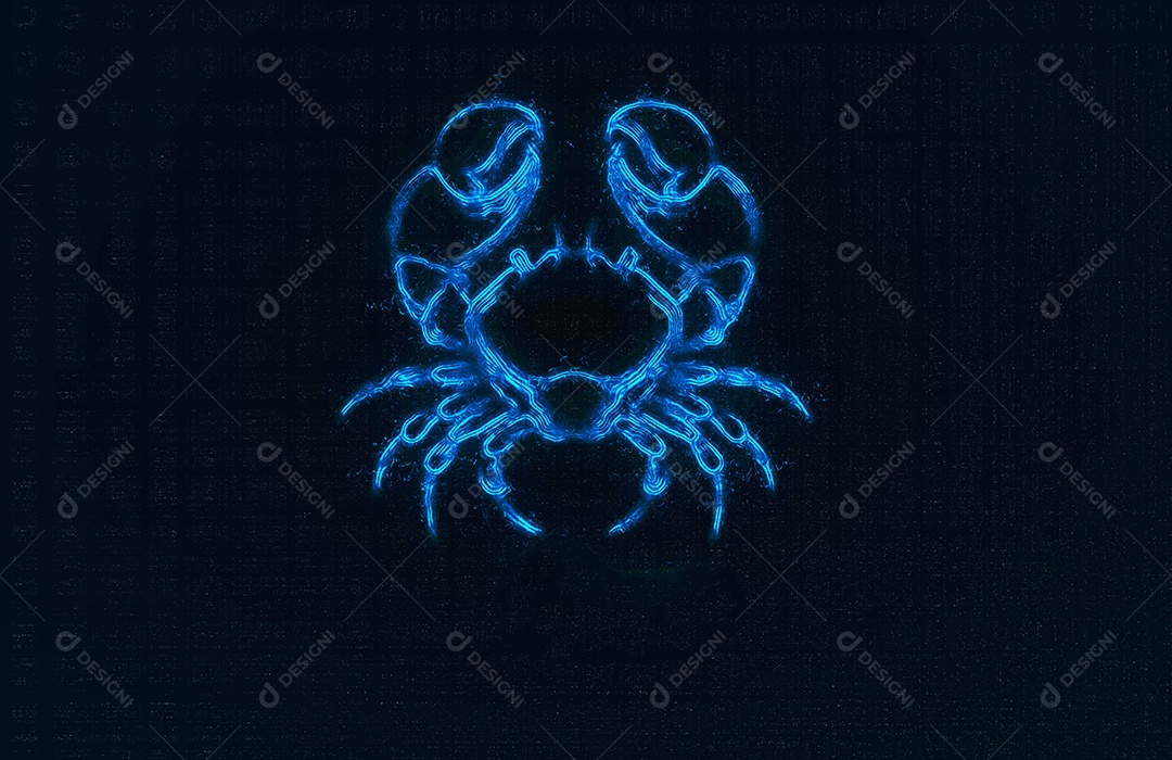 Signo de horóscopo de câncer em doze zodíacos com fundo de estrelas da galáxia