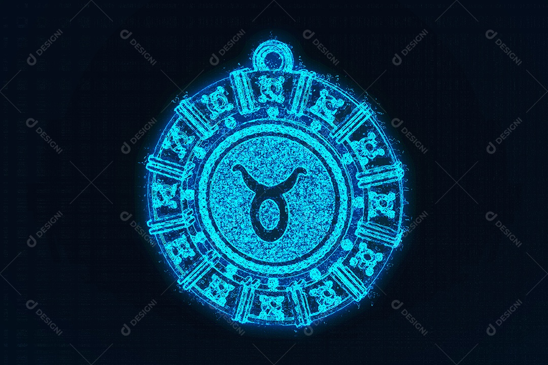 Renderização 3D do cartão de bruxaria mágica moderna com astrologia signo do zodíaco