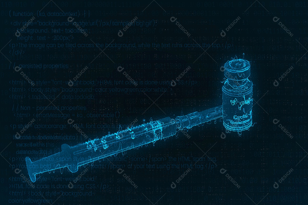 Vacina e seringa COVID-19, conceito de tecnologia para impedir a propagação do coronavírus