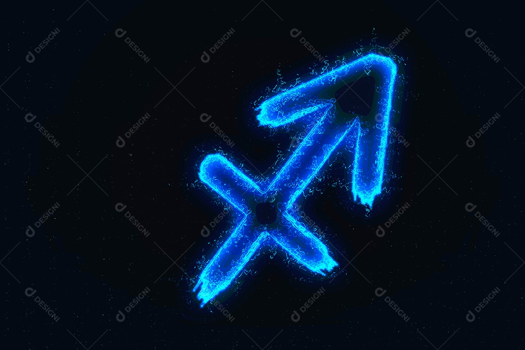 Signo do Zodíaco Sagitário. Fundo abstrato do céu noturno