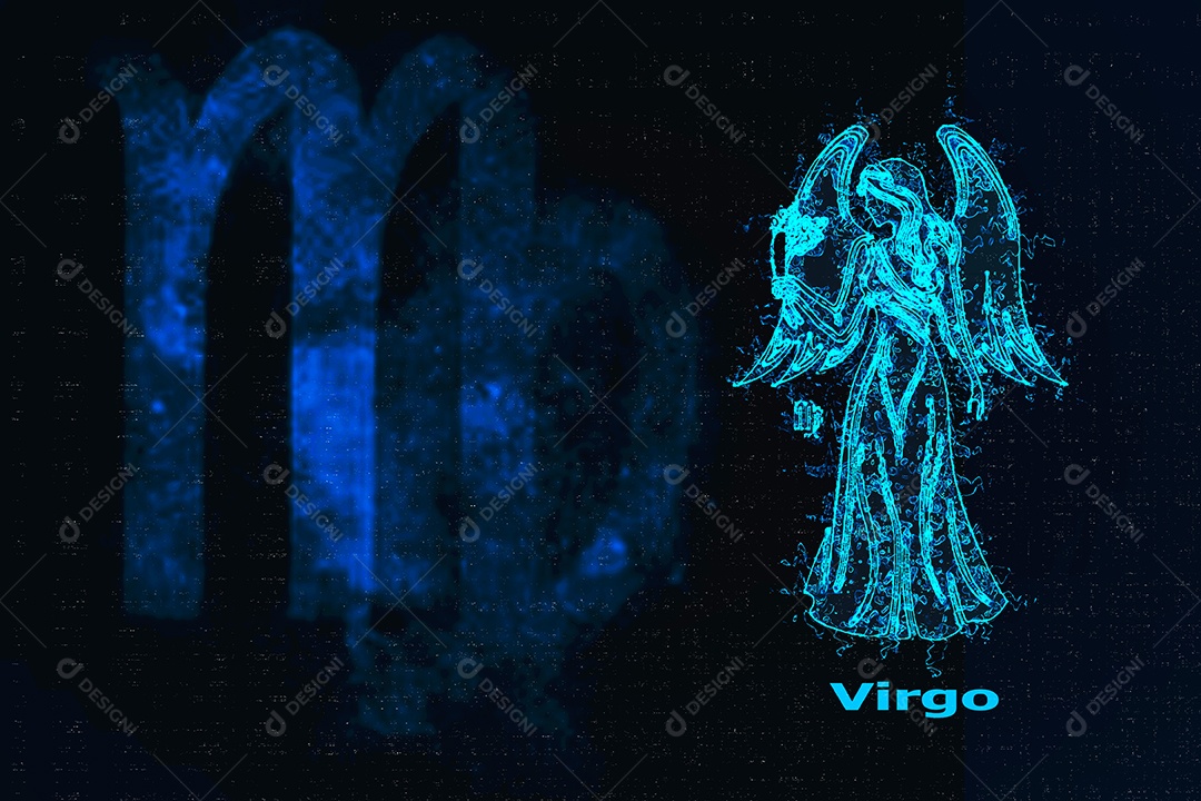 Signo de virgem em doze zodíaco com fundo de estrelas de galáxia, gráfico