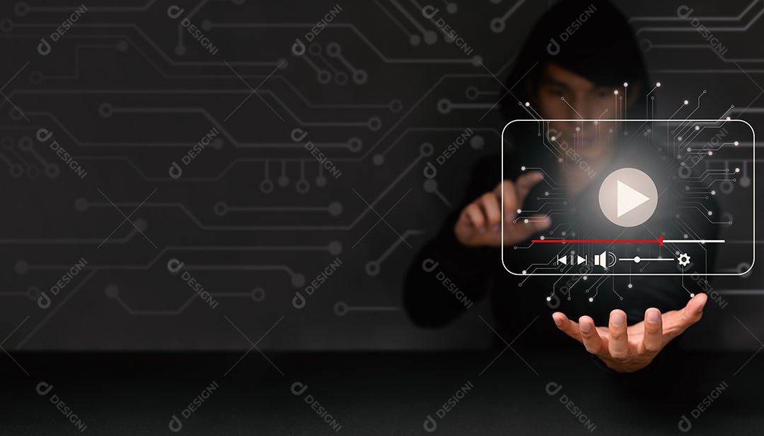 Assistindo vídeo na internet, transmissão ao vivo do metaverso digital de shows online,