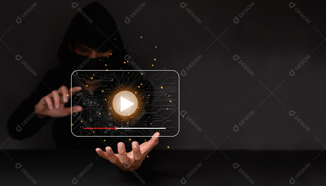 Assistindo vídeo na internet, transmissão ao vivo do metaverso digital de shows online,