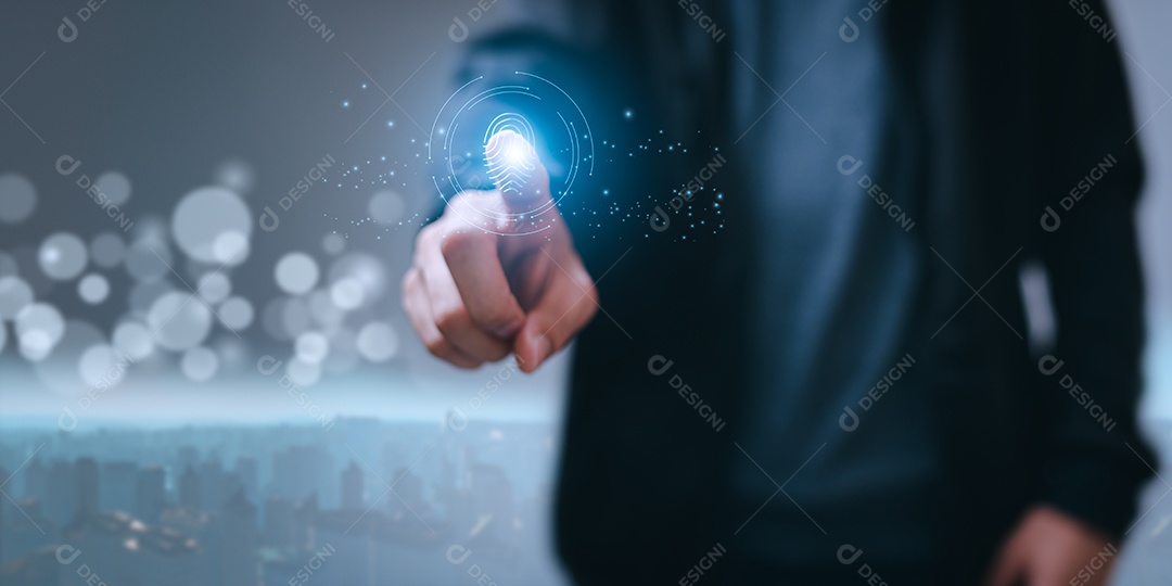 Bloquear ou desbloquear, sistema de segurança, digitalização de impressão digital de segurança