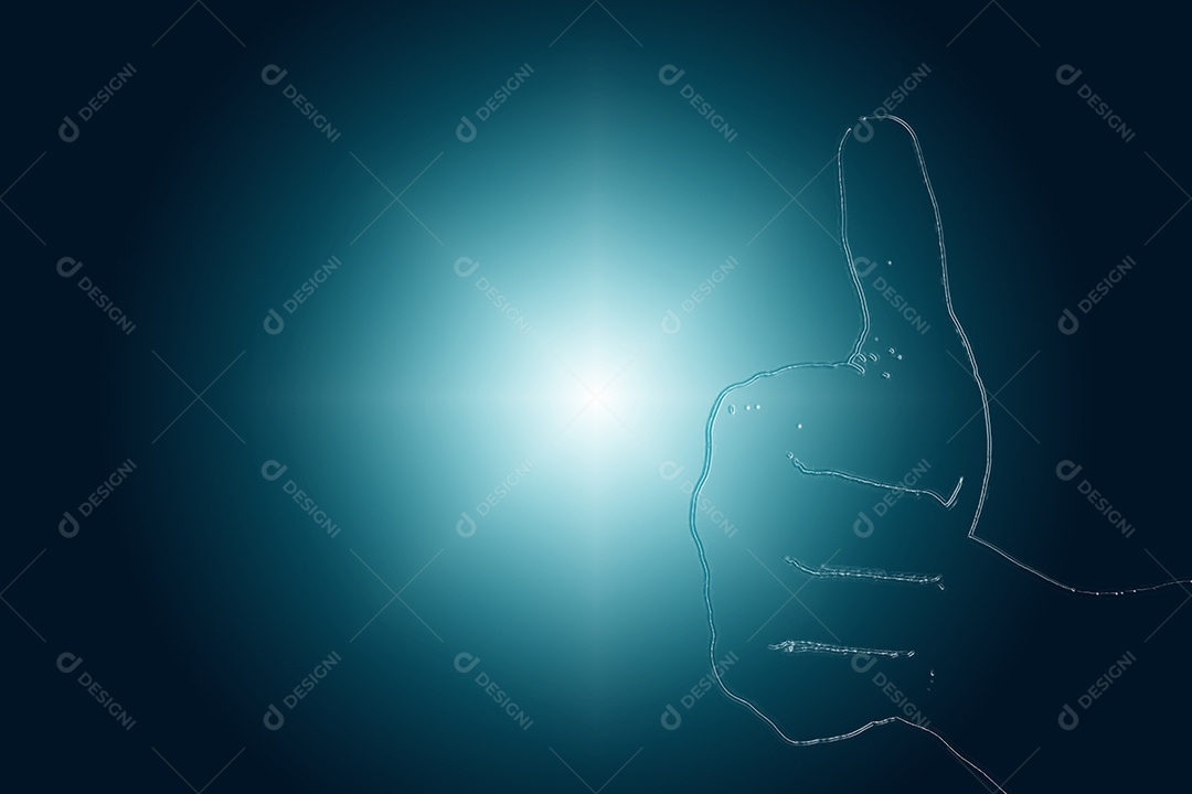 Polegar do gesto da mão do homem aparece bem, como, ok, concordo, sucesso